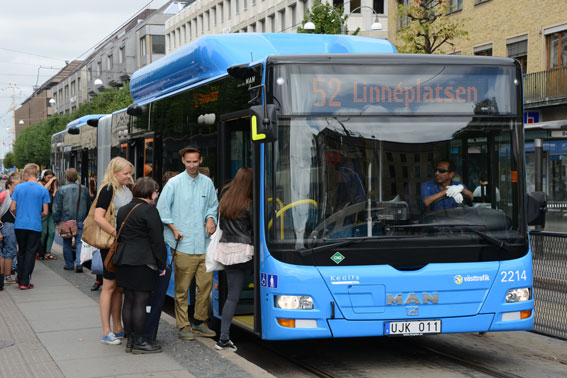 Allt fler reser med Västtrafik. Under årets första sju månader ökade resandet med busstrafiken i Västra Götaland med sju procent, jämfört med samma tid förra året. Foto: Ulo Maasing.