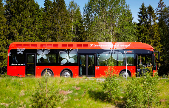 Bränslecellsbuss i Oslo. Foto: Ruter.