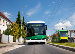 Förutom flera olika lösningar för batteribusssar tillverkar Solaris spåvagnar och trådbussar. Foto: Solaris.