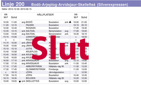 Slutet är nära för Silverexpressen.