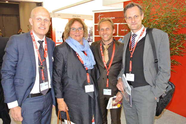 Svensk Kvartett på GTM: Anders Olsson, Scandorama, Ulla Lundwall, Ulla Lundwall AB, Peter Olseni, Jörns Resor och Michael Fogelström, JT Travel. Foto: Ulo Maasing.