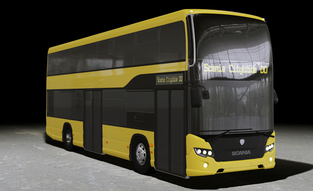 Scania har fått en beställning på en dubbeldäckad testbuss till lokaltrafiken i Berlin. Bild: Scania.