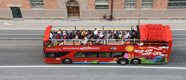Turister på sightseeing i Stockholm. Foto: Ulo Maasing.
