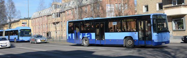 Resandet med stadsbussarna i Umeå har i vinter varit det största någonsin. Foto: Ulo Maasing.