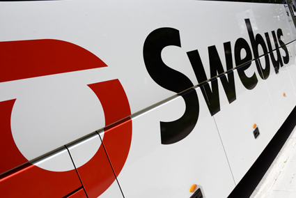 Antalet resenärer med Swebus mellan Västerås och Stockholm har dubblerats sedan banarbeten har gjort tågresan krångligare. Foto: Ulo Maasing.
