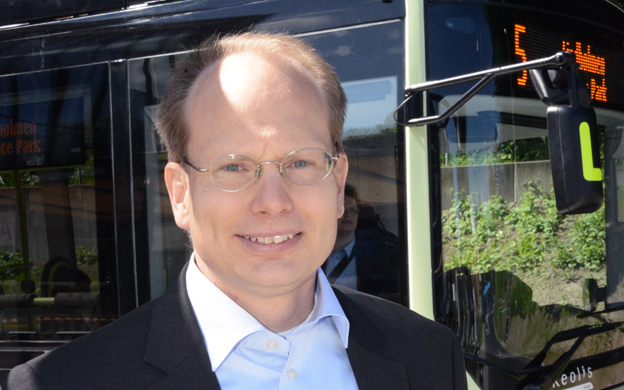 Volvo Bussars vd Håkan Agnevall: Volvo är först med bussexport från Indien till Europa. Foto: Ulo Maasing.