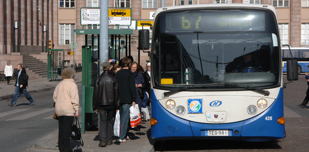 Busstrafiken i Finland lamslås på fredag. Foto: Ulo Maasing.