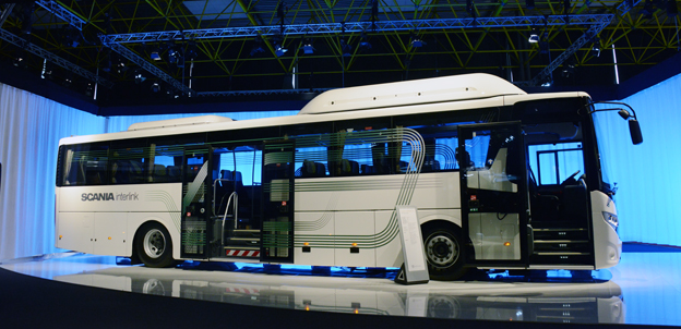 Scanias nya Interlink Low Decker premiärvisades på torsdagen på Busworld i Kortrijk. Foto: Ulo Maasing.