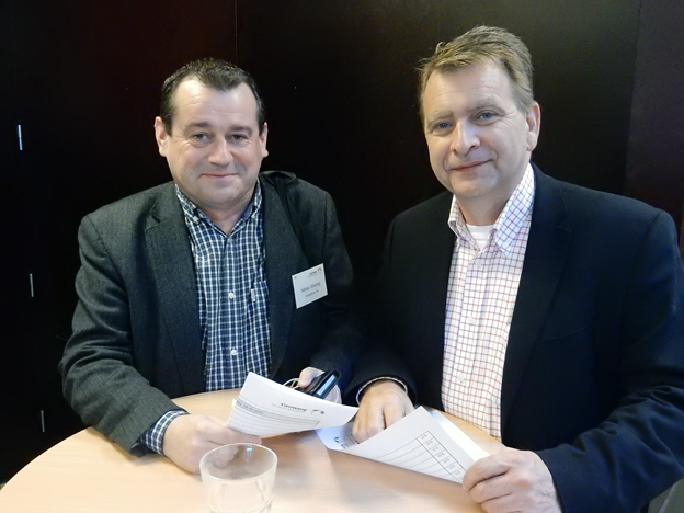 På plats i TYallinn: Niklas Wissing, Aneby Buss samt Citadellresors Jonas Melin. Foto: Ulo Maasing.