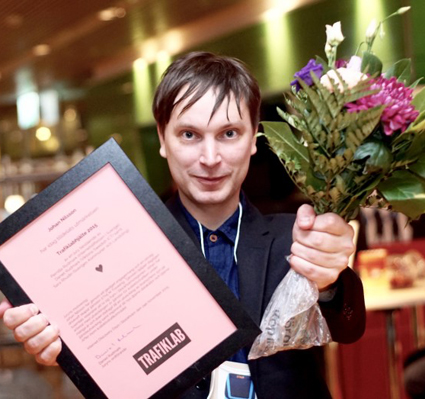 Johan Nilsson, Trafiklabhjälte 2015. Foto: Samtrfiken.
