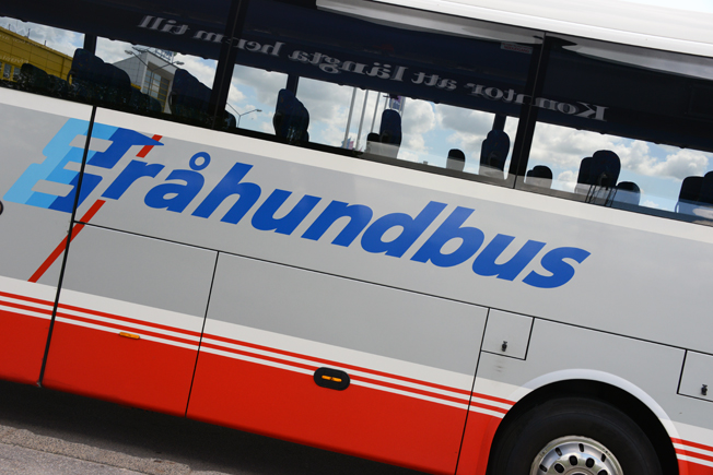 Danska Gråhundbus har halverat sin trafik över Öresund, men det beror inte på ID-kontrollerna. Foto: Ulo Maasing.
