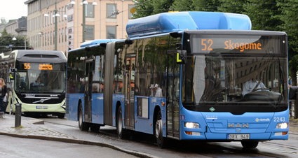 Linjerna 52 och 55 i Göteborg tillhör de linjer som stoppades på tisdagsmorgonen. Arkivbild: Ulo Maasing.