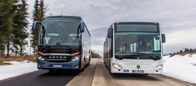 Daimler Buses, med Mercedes-Benz och Setra, blev största busstillverkare på den svenska marknaden under mars i år. Foto: Daimler Buses.