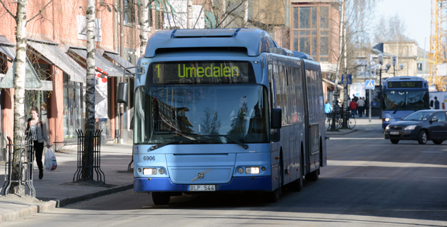 Stadsbussarna i Umeå har börjat året med en stark resandeutveckling. Foto: Ulo Maasing.