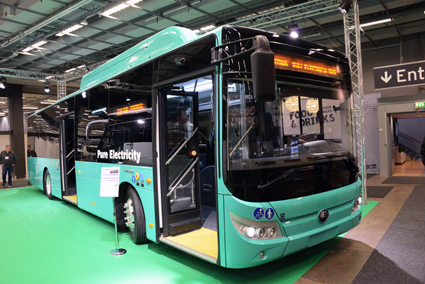 Kinesiska Yutongs elbuss E12 har Europapremiär i Göteborg. Foto: Ulo Maasing.