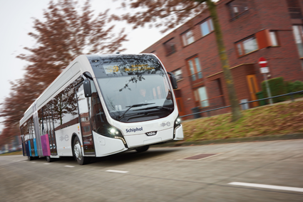 En eldriven BRT-buss frpn VDL för trafik i södra Amsterdam. Med hjälp av elektrifiering och automation kan BRT-konceptet utvecklas, anser Trafikverket. Foto: VDL.