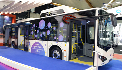 På Busworld visade BYD också upp det första exemplaret av stadsbussen K9 som monterats i företagets nya fabrik i Ungern. Foto: Ulo Maasing.